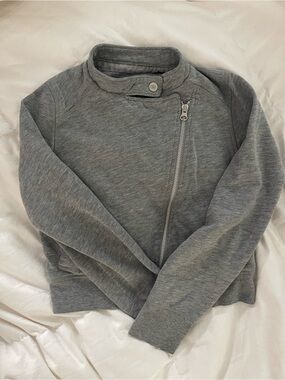 GAP Kids Heather Gray Asymmetrical Zippered Jacket